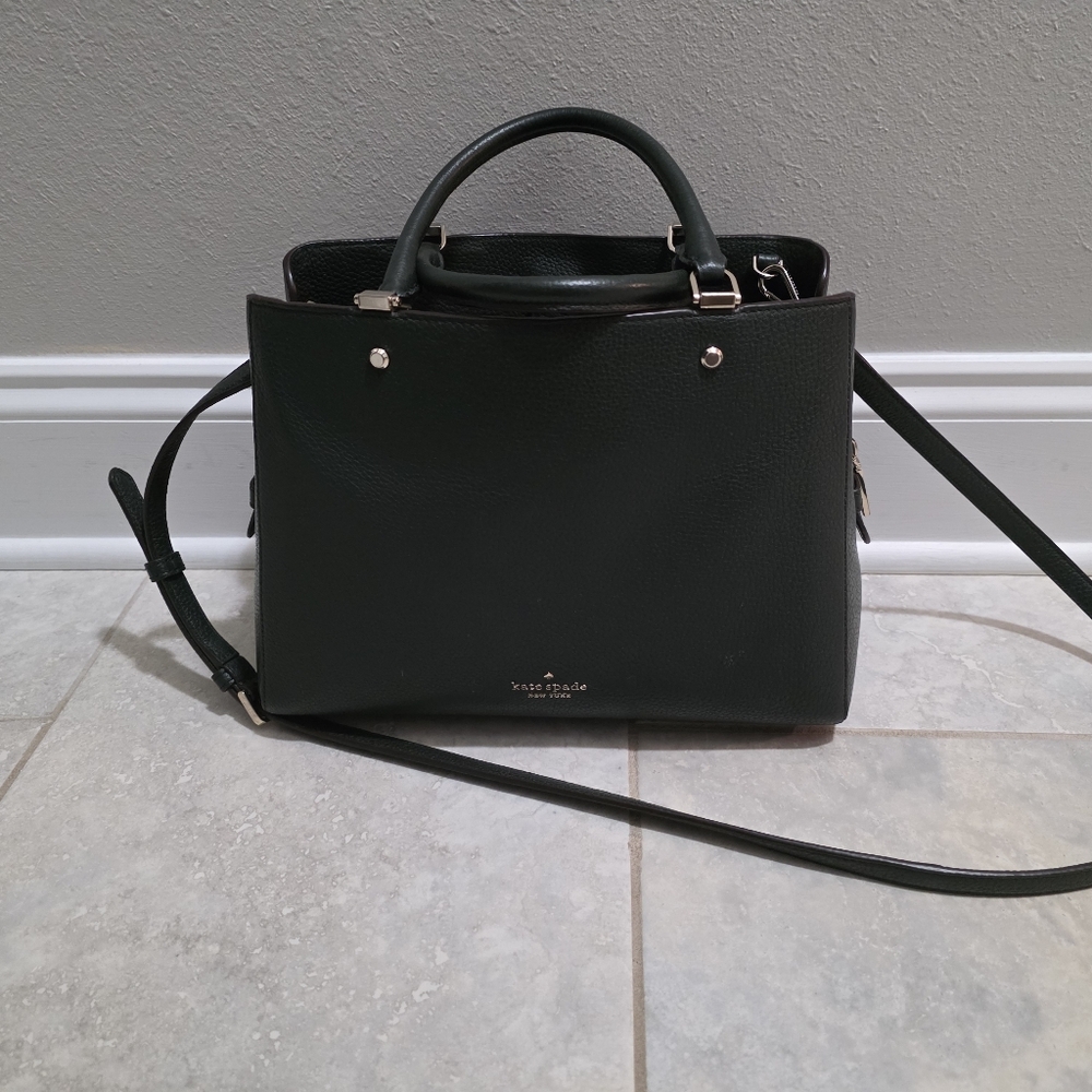 Kate Spade Dark Green Medium Leila  Satchel